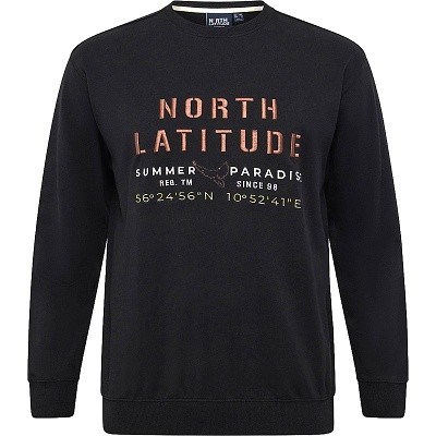 Pánská mikina 51110 NORTH LATITUDE černá s výšivkou  4XL - 8XL