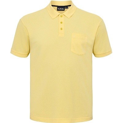 Pánské tričko s límečkem - polokošile 51116 NORTH LATITUDE žluté krátký rukáv  4XL - 10XL