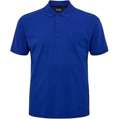 Pánské tričko s límečkem - polokošile 51116 NORTH LATITUDE modré krátký rukáv  4XL - 10XL