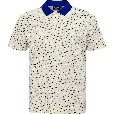 Pánské tričko s límečkem - polokošile 51119 krémová NORTH 56°4 krátký rukáv elastická stretch  4XL - 6XL