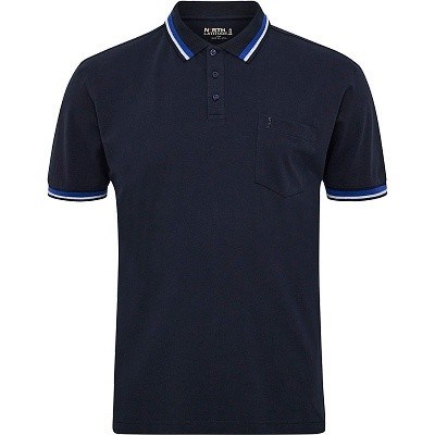 Pánské tričko s límečkem - polokošile 51123 tmavě modré NORTH 56°4 krátký rukáv elastická stretch  4XL - 8XL