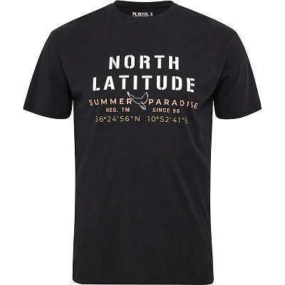 Pánské tričko 51126 NORTH 56°4 černé s potiskem krátký rukáv  4XL - 10XL