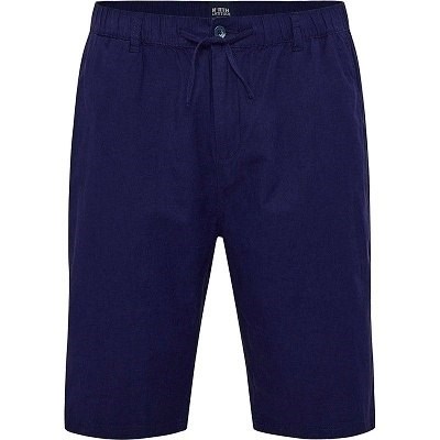 Pánské lněné kraťasy North 51137 v pase guma elastické stretch tmavě modré 4XL - 8XL
