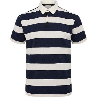 Pánská polokošile - tričko s límečkem 51315 NORTH pruhované tmavě modro - bílé krátký rukáv  4XL - 6XL