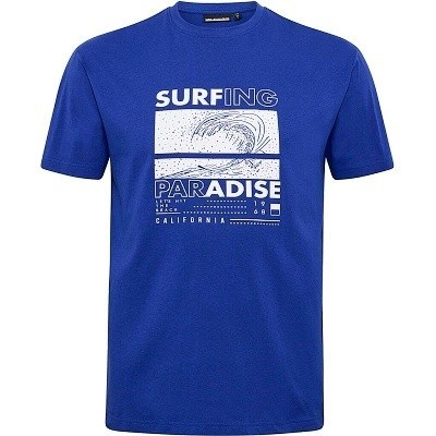 Pánské tričko 51322 NORTH 56°4 modré s potiskem SURFING PARADISE krátký rukáv  6XL - 10XL