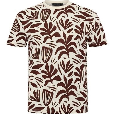 Pánské tričko 51324 NORTH bílé s hnědým potiskem krátký rukáv  4XL - 6XL