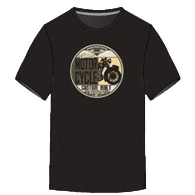 Pánské tričko 51346 NORTH LATITUDE černé s potiskem MOTOR CYCLE krátký rukáv  4XL - 10XL