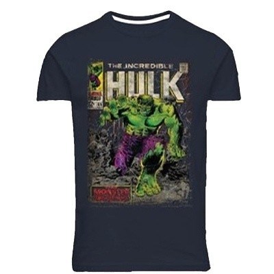 Pnsk triko 51350 NORTH LATITUDE tmav modr s potiskem HULK ( Marvel )  krtk rukv  5XL - 8XL