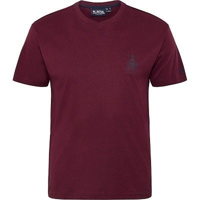 Pánské tričko NORTH 53101 bordó s potiskem krátký rukáv  5XL - 8XL