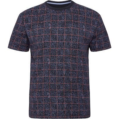 Pánské tričko NORTH 53103 tmavě modré s potiskem krátký rukáv  4XL - 8XL