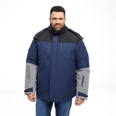 Pánská  zimní bunda 53145 tmavě modro šedá  5XL - 8XL vodní sloupec 10.000 mm