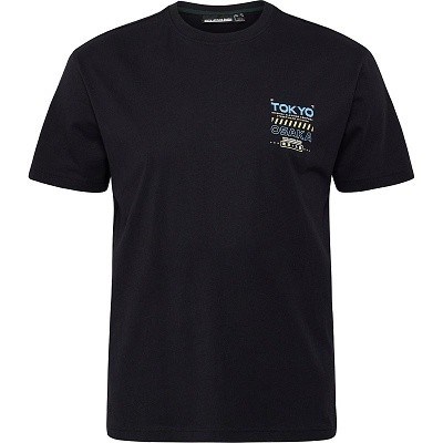 Pánské tričko NORTH 53330 černé s potiskem krátký rukáv  6XL - 10XL