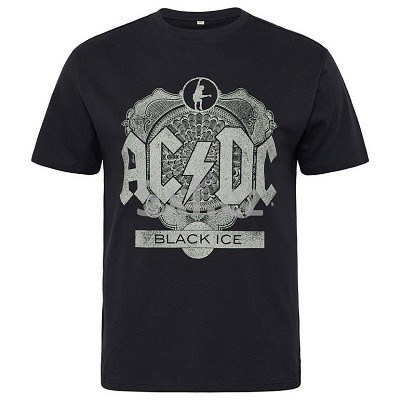 Pánské tričko NORTH 53354 AC / DC černé s potiskem krátký rukáv  5XL - 8XL