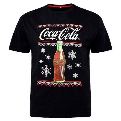Pánské tričko 53356 NORTH černé potisk Coca Cola v krátký rukáv  5XL - 8XL