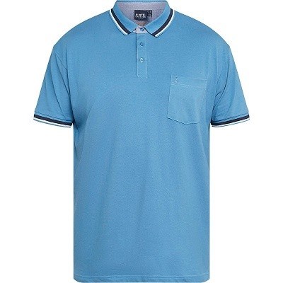 Pánské tričko  s límečkem - polokošile NORTH 61128 modré krátký rukáv 5XL - 10XL