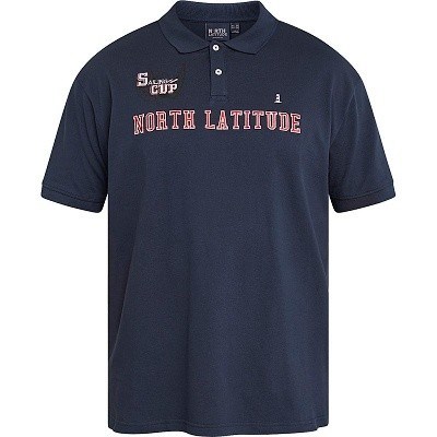 Pánské tričko  s límečkem - polokošile NORTH 61131 tmavě modré krátký rukáv 5XL - 8XL