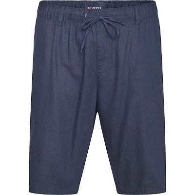 Pánské kraťasy lněné North 61154 tmavě modré  na gumu v pase  5XL - 8XL