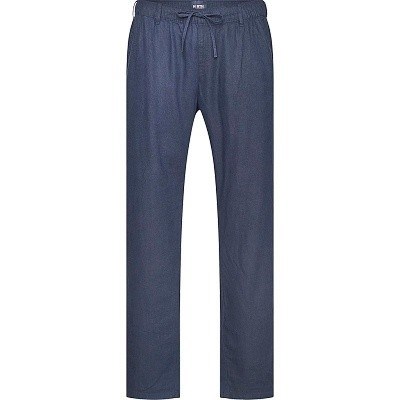 Pánské kalhoty lněné North 61155 tmavě modré  na gumu v pase  5XL - 8XL