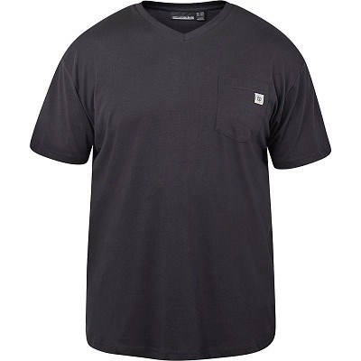 Pánské tričko 61322 NORTH černé výstřih do  V  krátký rukáv  4XL - 8XL