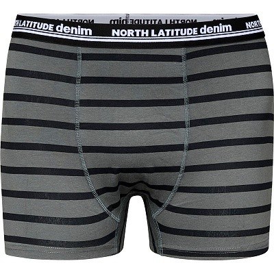 Pánské boxerky 61341 NORTH tmavě šedé s černými pruhy  5XL - 8XL