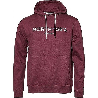 Pánská mikina - klokanka bordó NORTH 56°4 s potiskem a kapucí 4XL - 8XL