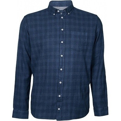 Pánská košile NORTH 56°4 tmavě modrá flanelová s dlouhým rukávem 3XL - 8XL