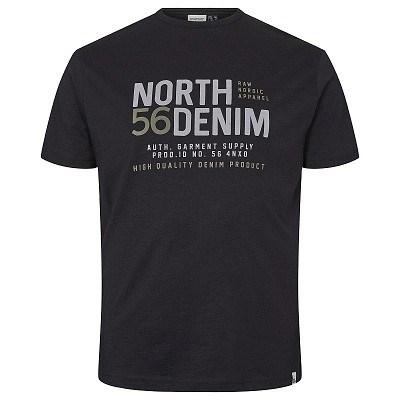 Pánské tričko 99325 NORTH 56°4 černé s potiskem  5XL - 8XL krátký rukáv
