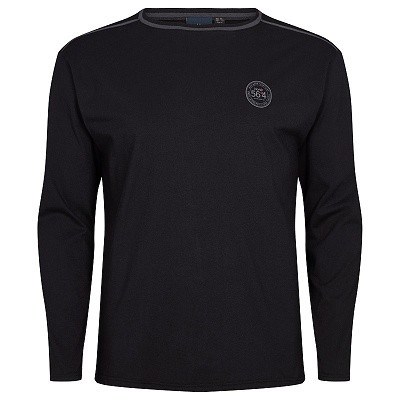 Pánské tričko 99815 NORTH 56°4 černé s potiskem  5XL - 8XL dlouhý rukáv