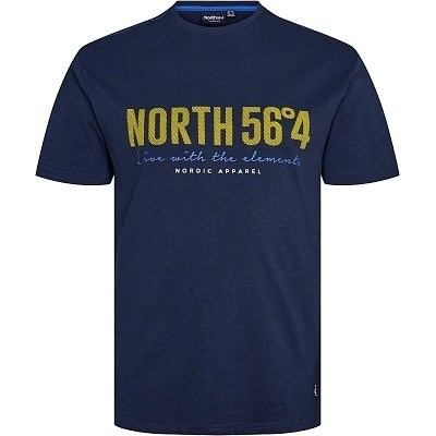 Pánské tričko NORTH 56°4  tmavě modré s potiskem NORDIC APPAREL  5XL - 8XLkrátký rukáv