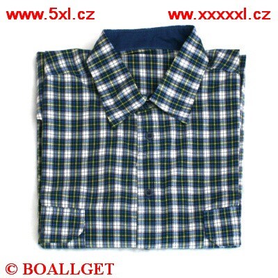 Pánská košile modro-bílé káro dlouhý rukáv