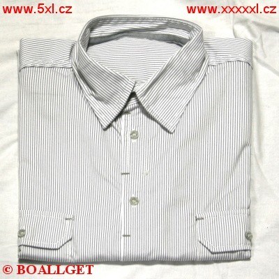 Pánská košile bílá šedý proužek dlouhý rukáv 