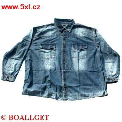 Pánská košile JEANS plísňová dlouhý rukáv modrá