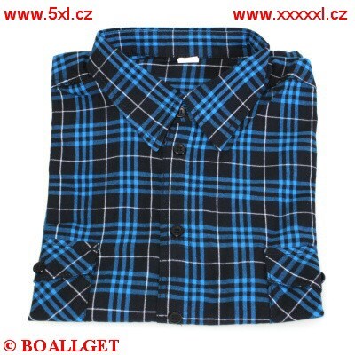 Pánská košile modro-černý proužek bavlna dlouhý rukáv