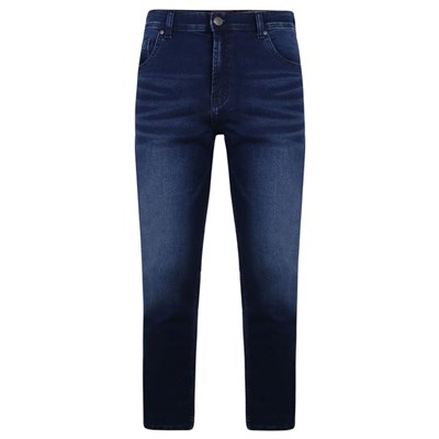 Pánské rifle tmavě modré elastické stretch vybledlý efekt