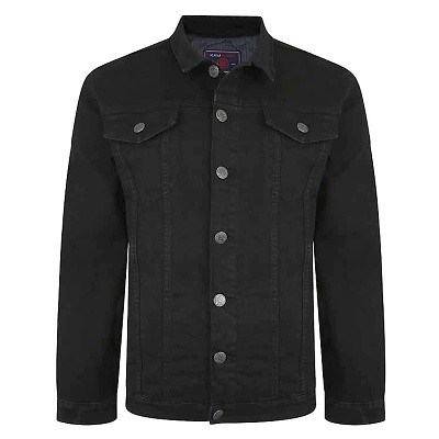 Pánská riflová bunda JEANS elastická stretch černá  5XL - 8XL