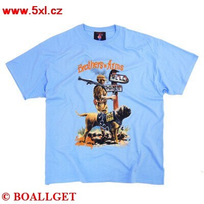 Pánské tričko BROTHERS IN ARMS modré krátký rukáv 4XL - 5XL