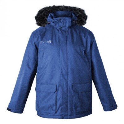 Pánská zimní funkční bunda - parka Deproc Dawson šedo-modrá vodní sloupec 8000 mm 5XL až 8XL