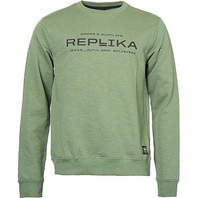 Pánská mikina REPLIKA JEANS zelená s potiskem 4XL - 8XL