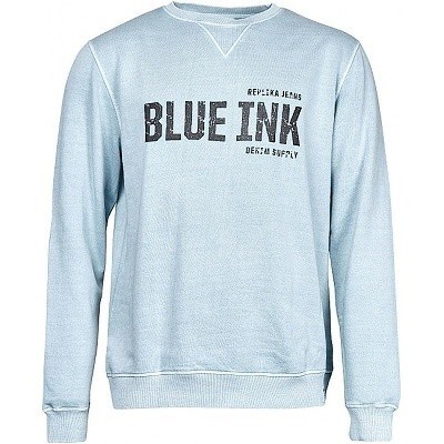 Pánská mikina REPLIKA JEANS světle modrá potisk 4XL - 6XL