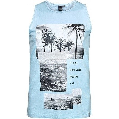 Pánské tílko REPLIKA JEANS světle modré s potiskem letních motivů 4XL - 6XL