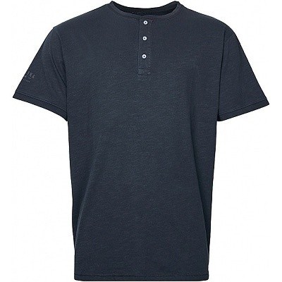 Pánské tričko na knoflíčky černé REPLIKA JEANS krátký rukáv  4XL - 10XL