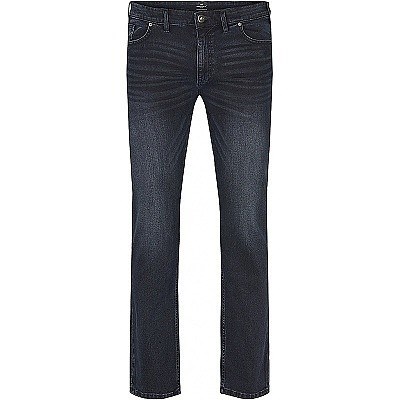 Pánské rifle REPLIKA JEANS stretch elastické tmavě modré s vybledlým a pomačkaným  efektem