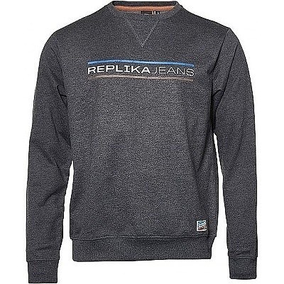 Pánská mikina černá  REPLIKA JEANS s potiskem 3XL - 8XL