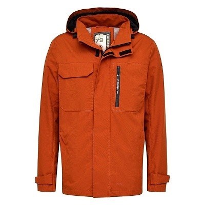 Pánská  bunda 74322 cihlová s kapucí  5XL - 8XL vodní sloupec 20.000 mm