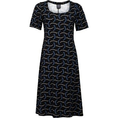 Šaty černé s modro - bílým potiskem - velikost 3XL