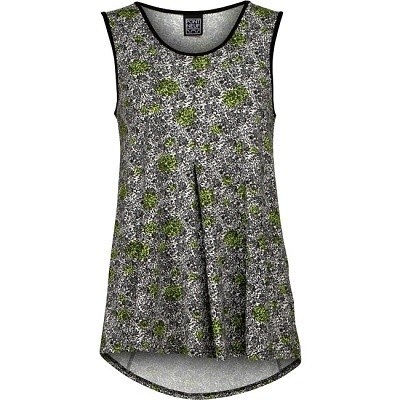 Dámské tričko - top černo - bílé se zelenými fleky - velikost 3XL