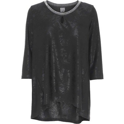 Dámská halenka lesklá černá - velikost 3XL