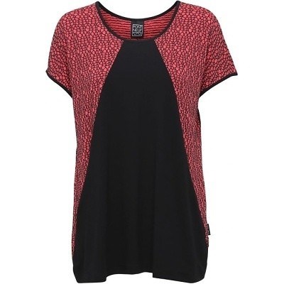 Dámská halenka černo - červená shrnutý efekt