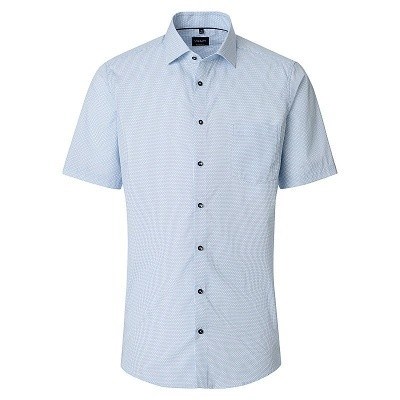 Pánská košile Venti Comfort Fit modrý vzor krátký rukáv vel. 48 - 56 (4XL - 7XL)