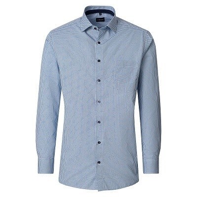 Pánská košile Venti Comfort Fit modrý potisk dlouhý rukáv vel. 48 - 56 (4XL - 7XL)